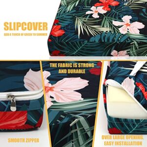 Panelee 6 Pcs Patio Cushion Covers Square Chair Seat Cushion Slip Covers Waterproof Outdoor Cushion Covers Replacement Water Repellent Slipcover with Ties for Sofa Furniture Bench (20 x 20 x 4 Inch)