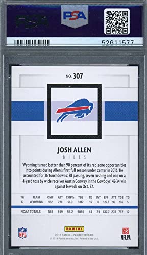 Josh Allen 2018 Panini Canvas Football Rookie Card RC #307 Graded PSA 9