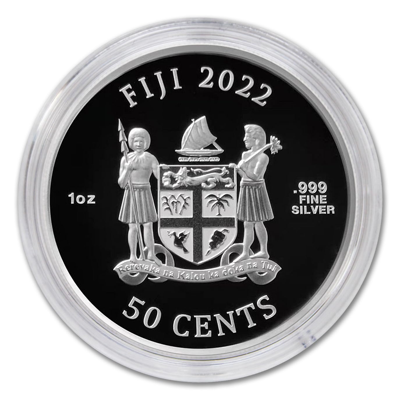 2022 1 oz Fijian Silver Ancient Warriors - Samurai Coin (in Capsule) Brilliant Uncirculated with Certificate of Authenticity 50c BU