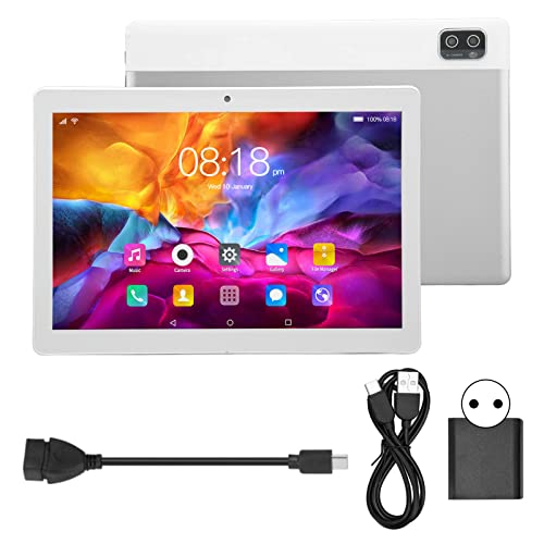 Focket 10.1 inch Android Tablet, Android 12 Tablet 6GB 128GB 1960 x 1080 HD IPS Touch Screen Bluetooth 5.0 2MP 5MP Dual Camera 5G Tablet with Three Card Slots, 8800mAh, WiFi Bluetooth GPS