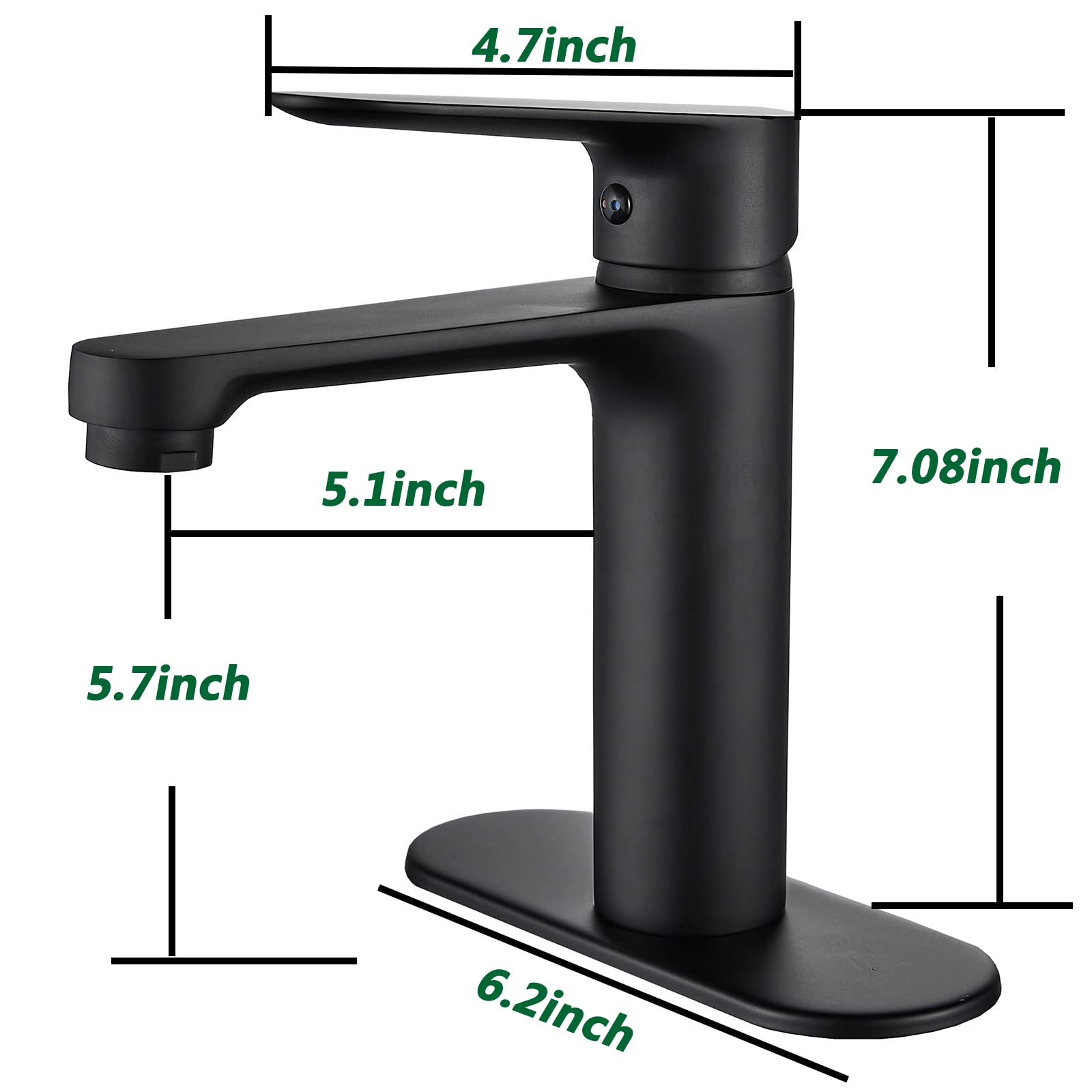 NICTIE Black Bathroom Faucet Single Handle Bathroom Sink Faucet Matte Black Single Hole Basin Vanity Faucet Modern One Hole RV Bathroom Faucet with Pop-up Drain Suitable for 1 Hole or 3 Hole (Black)