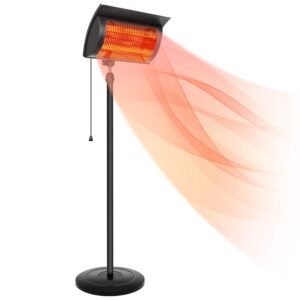 infinipower, standing patio outdoor heater for balcony, courtyard, with overheat protection, 750w/1500w, large