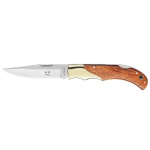 MIKI Classic Gentleman Edition pocket Knife Folding Knife for EDC, 440A Steel Super Blade, Brass Bolsters, Handcrafted Cocobolo Wood, Outdoor camping hiking fishing, Everyday Carry Knife for Men Women