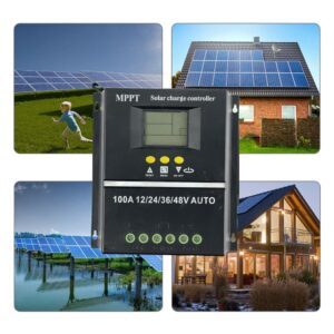 PWM 100A 12V 24V 36V 48V Solar Panel Charge Controller Solar PV Battery Charger with LCD MPPT Solar Controller