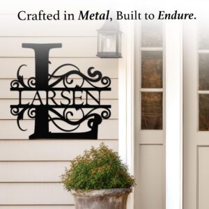 Last Name Signs for Home - Custom Family Name Sign & Personalized Metal Name Sign - Monogram Sign for Indoor or Outdoor Home & Wall Decor, Cabin, Baby Room - Housewarming & Wedding Gifts - House Decor