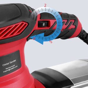 Orbital Sander, 300W Power Random Orbital Sanders with Dust Box 6 Variable Speed 6000-13000 RPM 20Pcs Sandpaper Electric Sanders for Woodworking