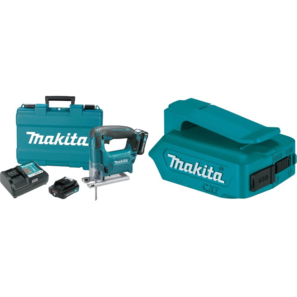 Makita VJ04R1 12V max CXT Lithium-Ion Cordless Jig Saw Kit (2.0Ah) with ADP06 12V max CXT Lithium-Ion Cordless Power Source