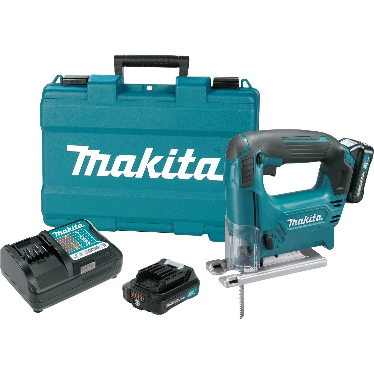 Makita VJ04R1 12V max CXT Lithium-Ion Cordless Jig Saw Kit (2.0Ah) with ADP06 12V max CXT Lithium-Ion Cordless Power Source