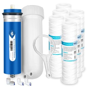 400g ro membrane with housing & 5 micron string wound water filter by membrane solutions, whole house water filter replacement cartridge