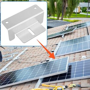 MUKLEI 24 Units Solar Panel Mounting Brackets, Z Brackets with Nuts and Bolts Solar Panel Z Brackets Bulk for Roof, RV, Boat, Silver