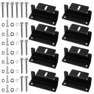muklei 8 units set solar panel mounting z brackets with nuts and bolts, lightweight aluminum corrosion-free construction solar panel z brackets bulk for roof, rv, boat, black