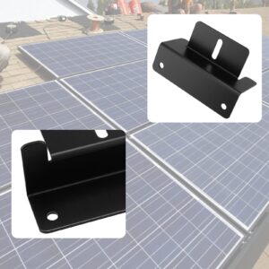 MUKLEI 8 Units Set Solar Panel Mounting Z Brackets with Nuts and Bolts, Lightweight Aluminum Corrosion-Free Construction Solar Panel Z Brackets Bulk for Roof, RV, Boat, Black