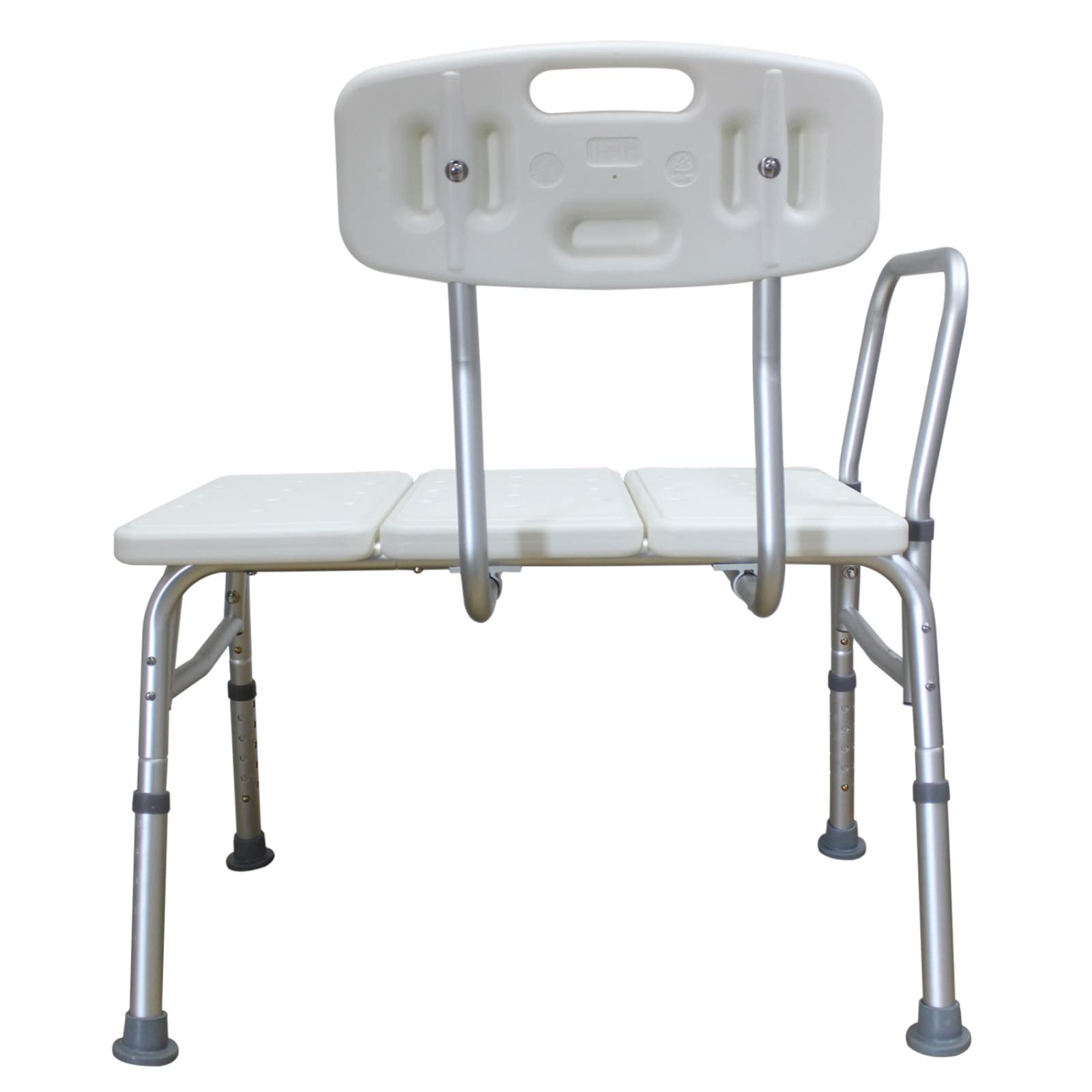 Winado Tub Transfer Bench for Bathtub with Backrest & Armrest, Supports up to 330 lbs Aluminium Alloy Bath Chair, White