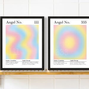 Roxbury Row Set of 9 8x10 Unframed Aura Posters for Room Aesthetic, Angel Number Poster, Aesthetic Room Decor, Spirital Aesthetic Room Decor (Complete Set)