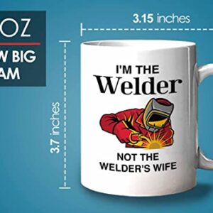 Bubble Hugs Welder Coffee Mug 11oz White - Not Welder's Wife - Welding Metal Worker Mechanic Engineer Gifts for Men Husband Dad