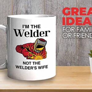 Bubble Hugs Welder Coffee Mug 11oz White - Not Welder's Wife - Welding Metal Worker Mechanic Engineer Gifts for Men Husband Dad