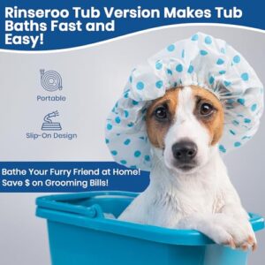 Rinseroo Bathtub Faucet Sprayer Attachment. Slip-On Dog Shower Hose Adapter. No-Install Pet Showerhead Attaches to Tub Spout 5 Foot Hose