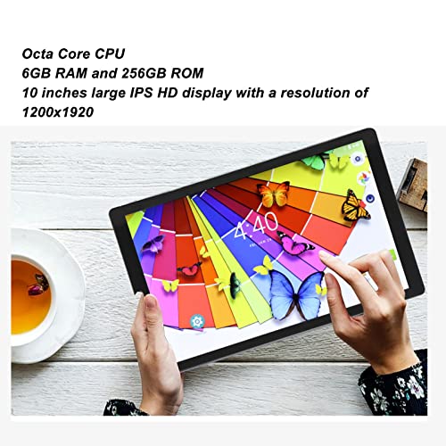 Bewinner 10 Inch Tablet for Android 10, 6GB RAM 256GB ROM, 1200x1920 IPS HD Screen, Octa Core CPU Processor, Dual SIM 4G Calling Tablet 5G WiFi Tablet PC 7000mAh(Orange)