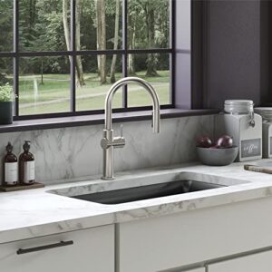 KOHLER Neoroc Undermount Double Bowl Kitchen Sink, Composite Sink with Smart Divide, 33" Double Offset Bowl with Sink Racks