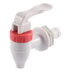 qtqgoitem plastic replacement push type water faucet tap white red (model: 495 3fb 072 3f6 7be)
