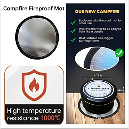 BSTFLEX 2 Pack of City Bonfires ($18.99 Each) | Portable Fire Pit | Compact and Lightweight | Emergency Heat Kit | 3-5 Hours of Burn Time | No Wood No Embers(with 1Pc Campfire Fireproof Mat