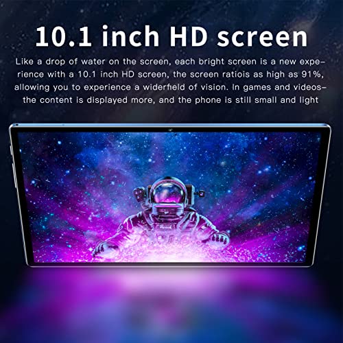 10.1in Tablet PC for Android 12.0 Blue,6GB RAM/128GB ROM/2.4G 5G Dual Band WiFi,4G Calling Smart Touch Tablet PC,Dual NONO SIM Card Slot,Working,Study,Drawing(us)