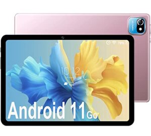 tablet 10.1 inch android 11.0 go - 64gb rom | 256gb scalable 6000mah long battery life tablets gms certified | 5mp camera wifi fm bluetooth (pink)