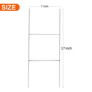 25 Pack Heavy Duty Metal H-Stakes H Frame Wire Stakes, 17'' x 7'' Yard Sign Stake for 4mm Corrugated Signs