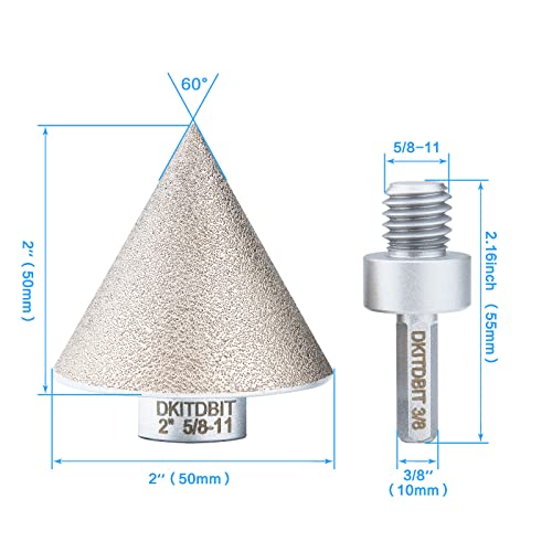 Diamond Beveling Chamfer Bit,Diamond Countersink Drill Bit for Shaping Enlarging Trimming Holes Up to 2" (50mm) in Porcelain Ceramic Tiles Counter, Fit for Angle Grinder of Tile Tool