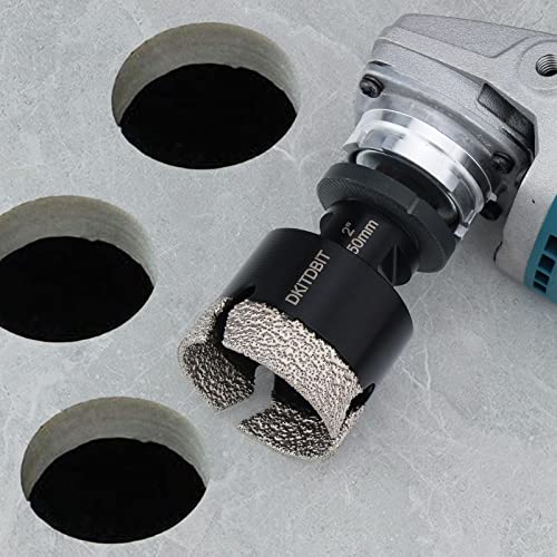 2inch Dry Diamond Hole Saw, 50mm Diamond Drill Bit for Porcelain Granite Tiles Brick Concrete Work with Angle Grinders & Electric Drills