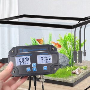 DANOPLUS Smart Water Quality Tester, 24 hrs Wireless App Monitoring of pH EC TDS Salinity SG Temperature, Mountable with Alarm Function for Aquariums & Hydroponics