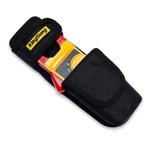 kingsung clamp meter holster for fluke 323/324/325/376fc/362/302 and more electrical test meters, with pocket sturdy fabric case, convenient unisex universal belt loop,universal pouch