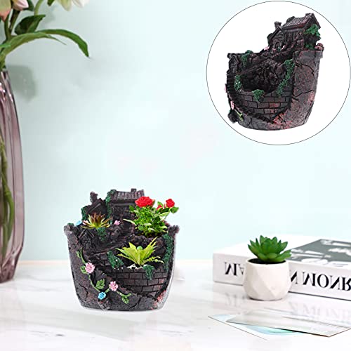 Homoyoyo Flower Vases Decorative 1pc Bonsai Gift Indoor Outdoor Inches Party Desk Scenery Landscape Coffee, Doll Led Container Fleshy Pot, Office Plant Resin Decoration, Pot Statues Plants Pots