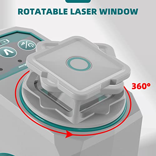 4D Self-Leveling Laser Level, 197Ft DECTEAM 16 Lines Green Cross Line Laser Levels, with Rechargeable Battery, 360° Magnetic Bracket, Remote Controller, Hard Carry Case - T04CG