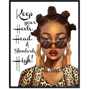 Black women Inspirational Wall Art & Decor - African Americans Inspiration Motivational poster - Black Art - African American Wall Art - Black Girl Magic - Positive Quotes Wall Decor Poster - UNFRAMED