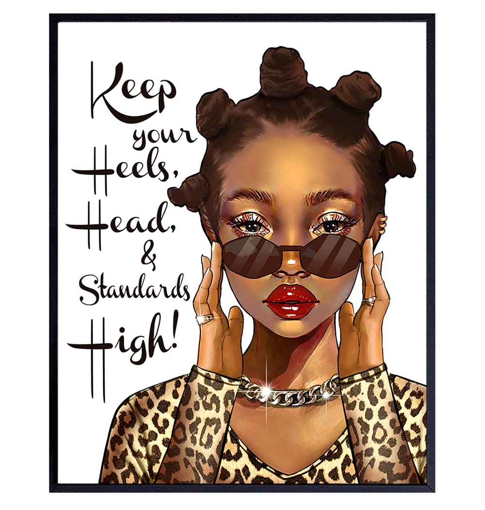 Black women Inspirational Wall Art & Decor - African Americans Inspiration Motivational poster - Black Art - African American Wall Art - Black Girl Magic - Positive Quotes Wall Decor Poster - UNFRAMED