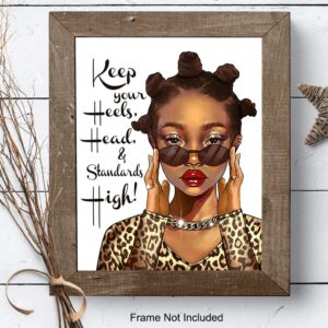 Black women Inspirational Wall Art & Decor - African Americans Inspiration Motivational poster - Black Art - African American Wall Art - Black Girl Magic - Positive Quotes Wall Decor Poster - UNFRAMED