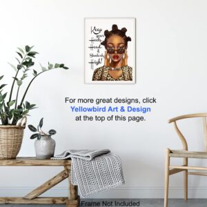 Black women Inspirational Wall Art & Decor - African Americans Inspiration Motivational poster - Black Art - African American Wall Art - Black Girl Magic - Positive Quotes Wall Decor Poster - UNFRAMED