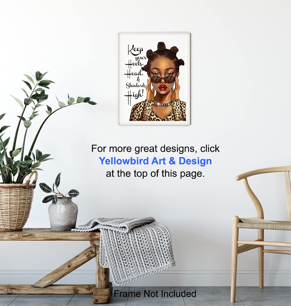 Black women Inspirational Wall Art & Decor - African Americans Inspiration Motivational poster - Black Art - African American Wall Art - Black Girl Magic - Positive Quotes Wall Decor Poster - UNFRAMED