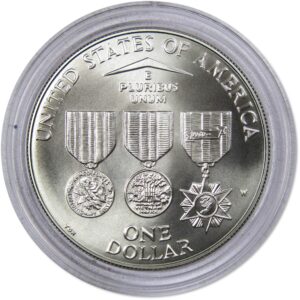 Vietnam Veterans Memorial Commemorative 1994 W BU Uncirculated 90% Silver $1