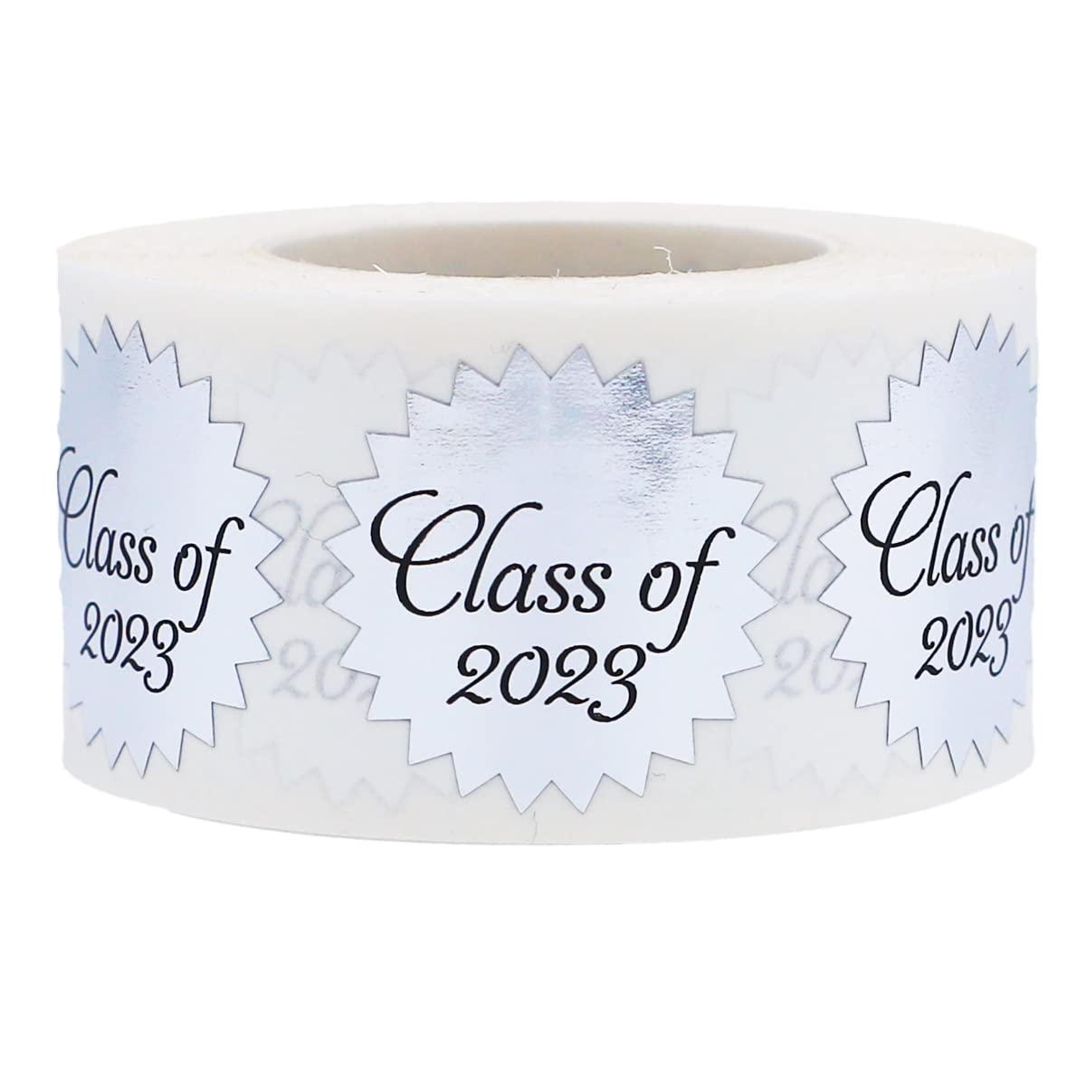 Class of 2023 Stickers Graduation Envelope Seals Metallic Silver 1 Inch 500 Adhesive Labels