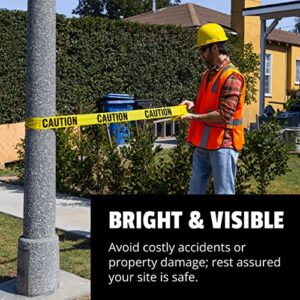 101 Safety Products 5mil Yellow Caution Tape | Heavy Duty 3" Wide for Maximum Visibility | Durable & 3X Stronger Than 3mil Tape | Barrier for Construction, Dangerous & Hazardous Areas | 1,000 Ft Roll