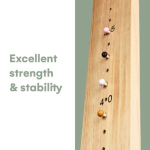 Hallops Store Wooden Ruler Height Chart for Kids - Growth Measurement for The Whole Family - Children Grow Charts for Boys and Girls - Wood Wall Decor for Measuring Height - 35.43"L x 3.94"W