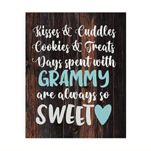days spent with grammy- inspirational grandma wall decor, unique rustic family wall art print, perfect wall sign for home decor, office decor, & guest room decor. great gift for nana. unframed- 8x10"