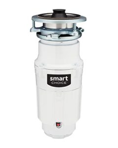 smart choice 1/3 hp direct wire garbage disposal for kitchen sinks, white | sc03dispc1