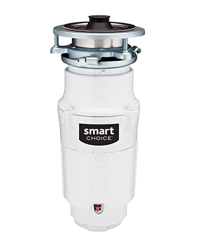 Smart Choice 1/3 HP Direct Wire Garbage Disposal for Kitchen Sinks, White | SC03DISPC1