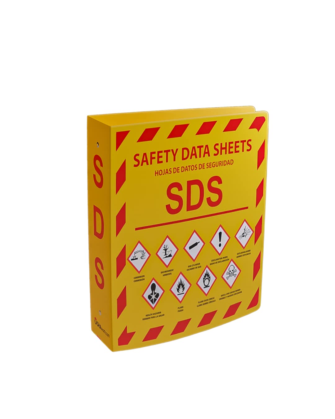 Yellow Safety®, 1-Pack, MSDS SDS Binder - 2024 Requirements, Heavy Duty 3 Inch, 3 Ring Safety Data Sheet SDS Binder