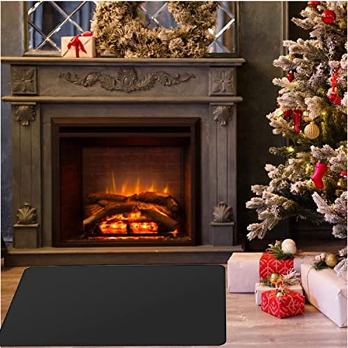 63″x38″ Fireproof Fireplace Mat Hearth Rug - Wood Pellet Stove Hearth Pad - Fire Resistant Floor Covering Protector - BBQ Under Grill Mat for Outdoor Grill Deck Protector - Fire Pit Mat