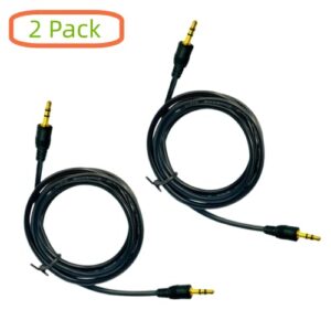 KOMITASUI 3.5mm Stereo Audio Cable, 5-ft Aux Cable Headphone for Smartphone, Tablet, iPhone, iPad, iPod, MP3, Car, Speaker, Echo etc - 2 Pack
