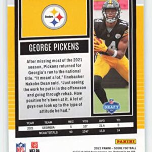 2022 Score #383 George Pickens NM-MT RC Rookie Pittsburgh Steelers Football NFL